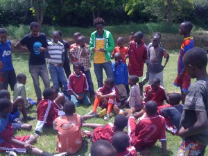 Lengo coach Saakai delivers his post-game analysis for the team's first-ever competition.