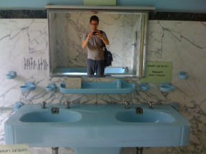 In Emperor Haile Selassie's palatial bathroom.