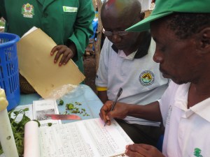 Crop doctor Wilson Mchomvu writes out his prescription for the unhealthy sweet pepper