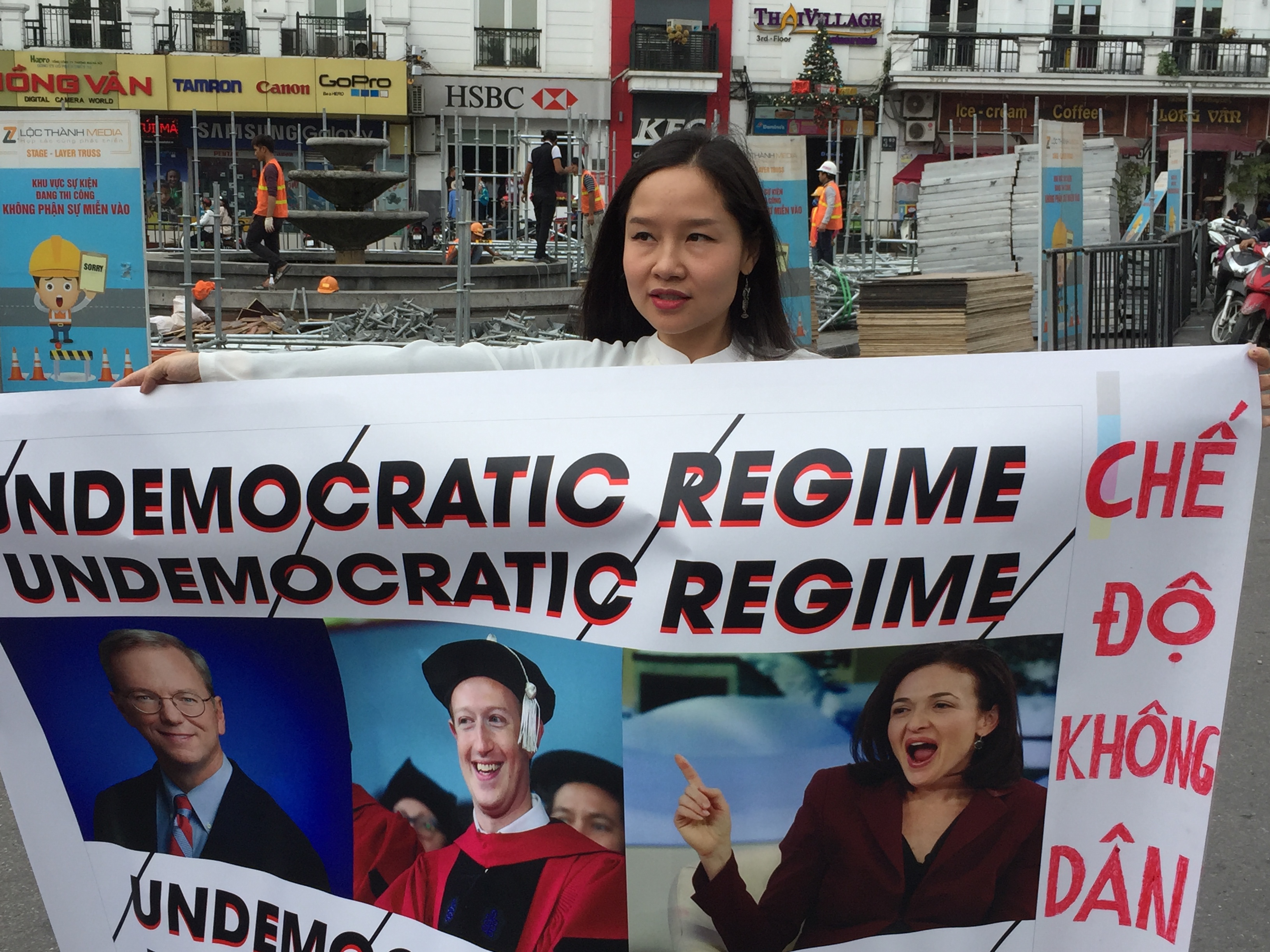 Mai Khoi protest in Hanoi